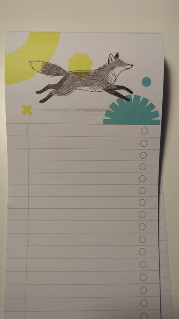 Karteczki na liste zadań z ilustracją liska