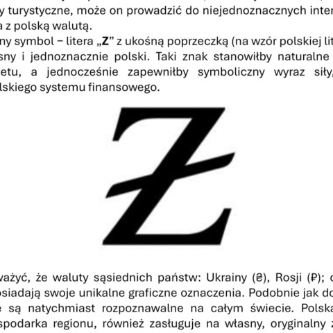 Wycinek z PDF-a z petycją. Widać kształt proponowanego symbolu: Wielkie Z ze skośną kreską pośrodku, jak w literze ł